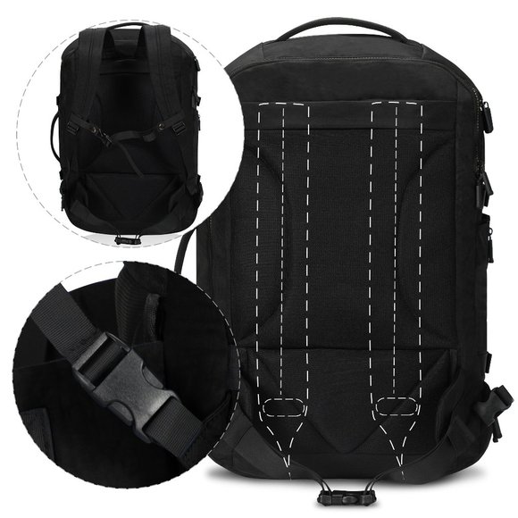 Navy BLUE Hynes Eagle 45L Travel Flight Approved Carry on Backpack - Picture 3 of 6